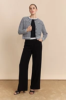 Textured stripes knitted cardigan