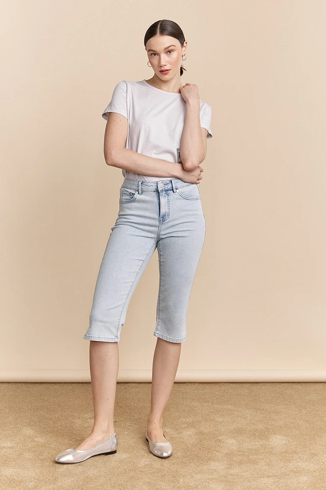 Jean capri push up avec fente