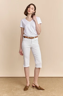 Capri blanc push up avec fente