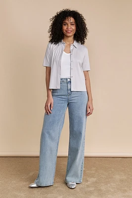 Jeans droit taille haute