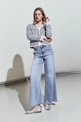 Jeans taille haute jambe extra large