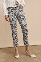 Crop jean with floral print