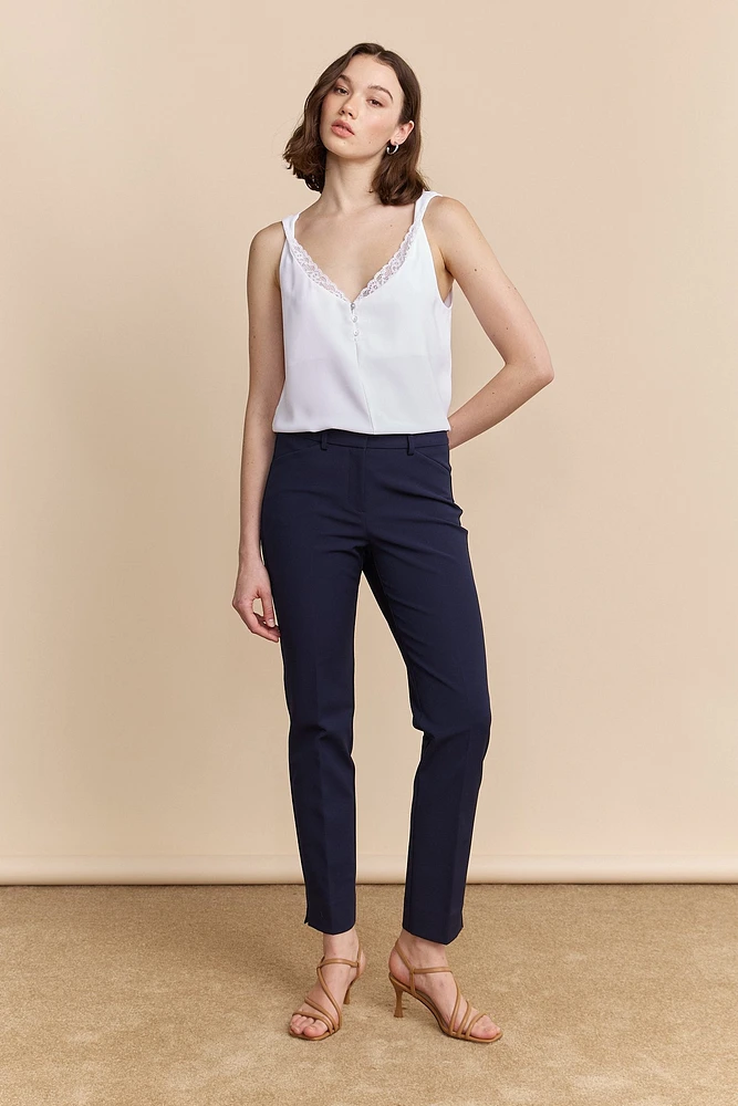 Pantalon droit écourté