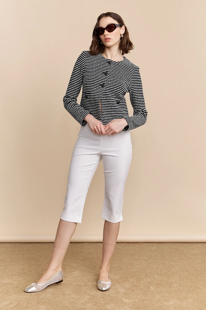 Capri taille haute avec fentes