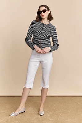 Capri taille haute avec fentes