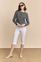 Capri taille haute avec fentes