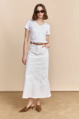 Jupe longue en denim blanc