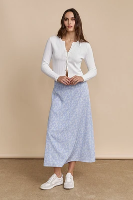 Jupe à imprimé floral taille élastique