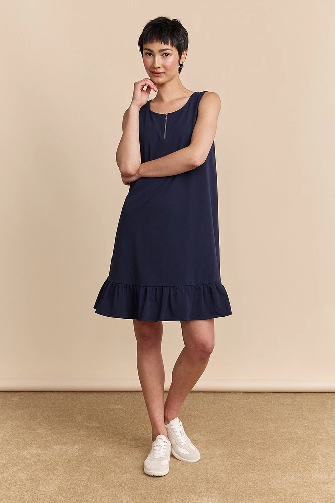 Dress with frills and zip