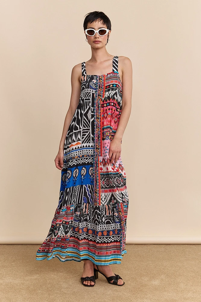 Robe maxi multi-imprimés