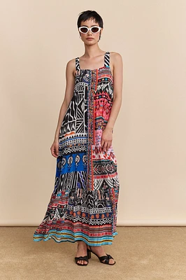 Robe maxi multi-imprimés