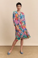 Botanical print fluid dress