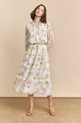 Robe à imprimé floral volants
