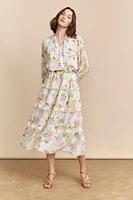 Robe à imprimé floral volants