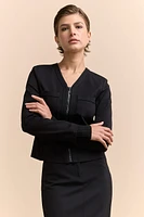 Ponte jacket with removable cuffs