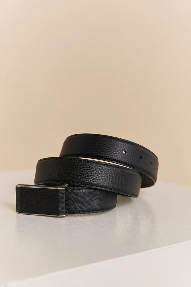 Ceinture en cuir avec plaque