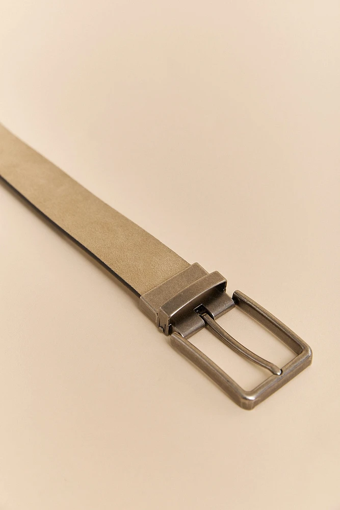 Ceinture réversible suède et cuir