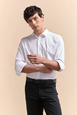 Chemise ajustée bi-matière