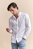 Jersey back & sleeve fitted shirt