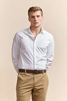 Semi-Fitted stretch poplin shirt