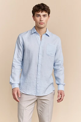 Semi-fitted linen shirt