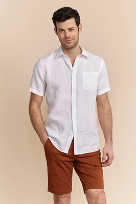 Chemise en lin à manches courtes