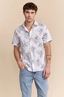 Chemise semi-ajustée à imprimé tropical