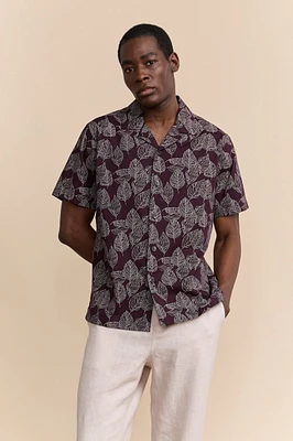 Shirt with foliage print