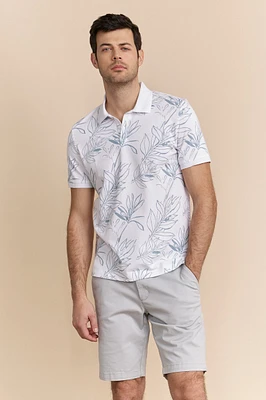 Polo imprimé feuillage
