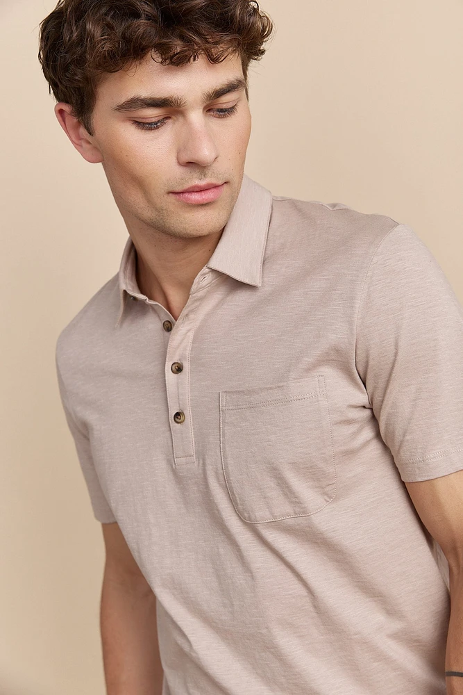 Mercerized jersey polo