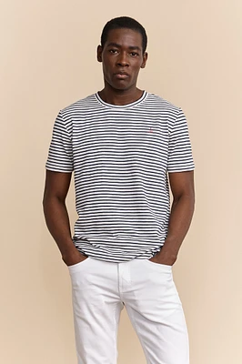 T-shirt rayé avec imprimé de voilier