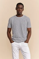 T-shirt rayé avec imprimé de voilier