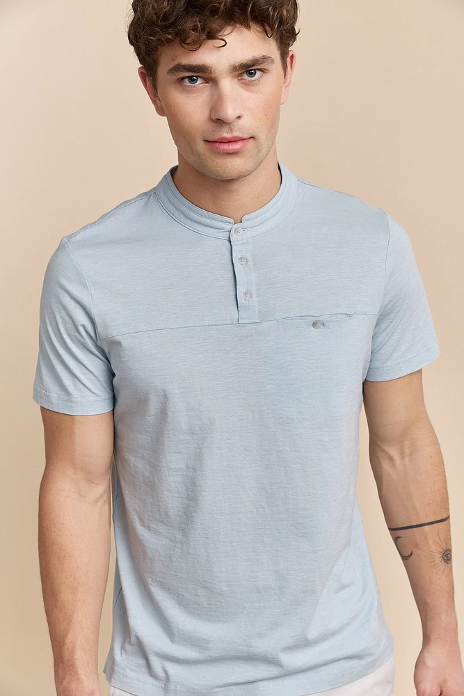 Henley t-shirt with pocket