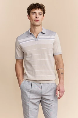 Polo en maille à bloc de rayures