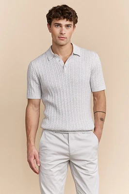 Polo en tricot à cables