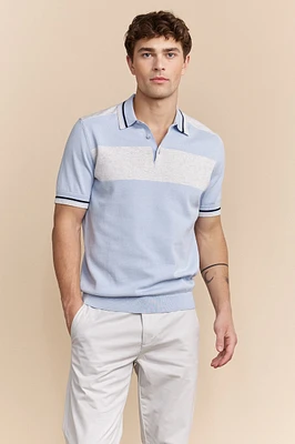 Polo en tricot bloc de couleurs