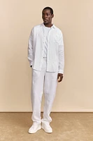Pantalons en lin à côtés élastiques