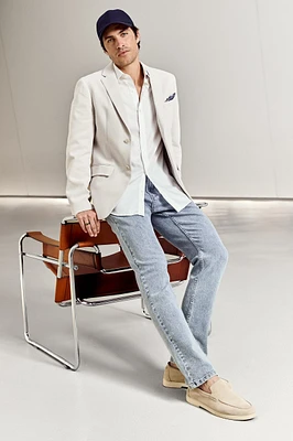 Textured knit blazer