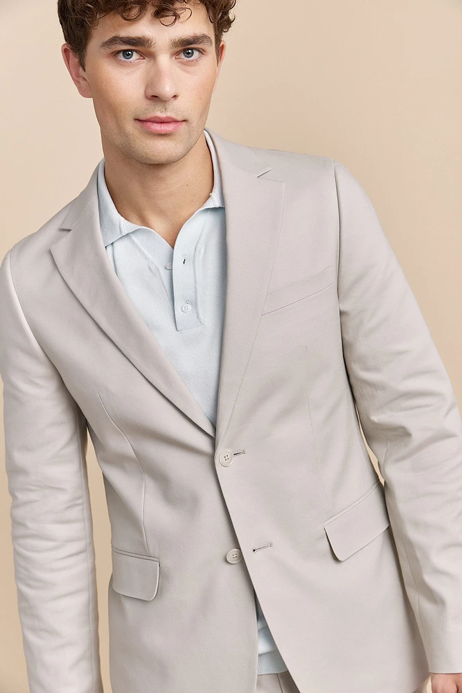 Solid colour extra-fitted blazer
