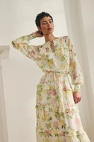Floral printed dress with frills