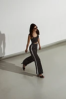 Pantalon large imprimé à pois