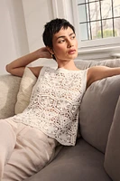 Haut blanc en crochet