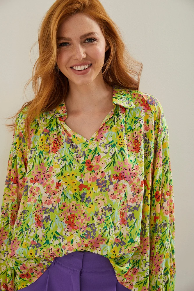 Blouse ample à imprimé floral