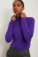 Mock neck jersey top