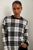 Plaid crew neck sweater