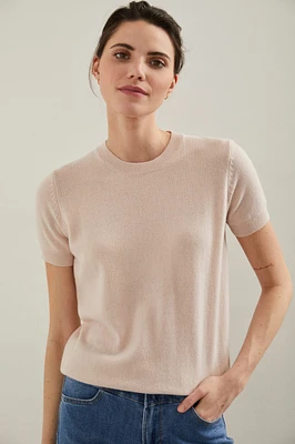 Cashmere short sleeve sweater