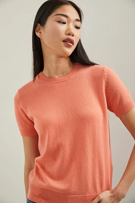 Cashmere short sleeve sweater