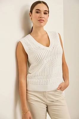 Sleeveless Crochet Sweater