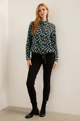 Pantalon push up en ponte à détail de zips