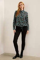 Pantalon push up en ponte à détail de zips